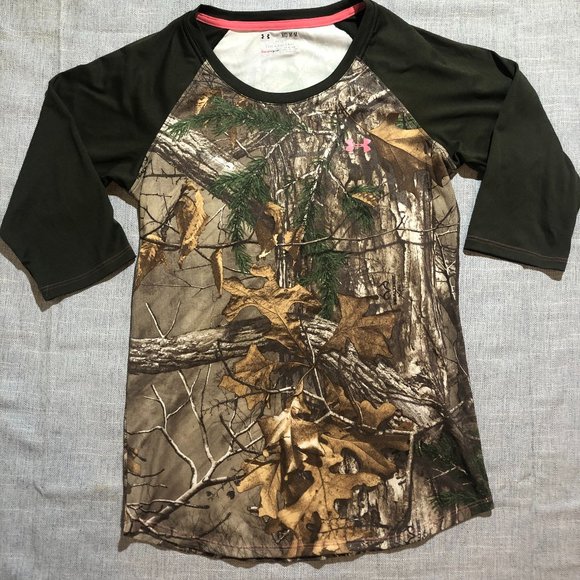 Under Armour Realtree Camo 3/4 Sleeve Top - Picture 1 of 6